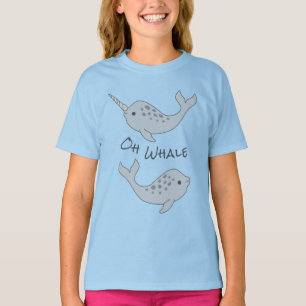 T-shirt da baleia de Narwhal oh (criança)