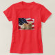 T-shirt da bandeira americana do golden retriever (Frente do Design)