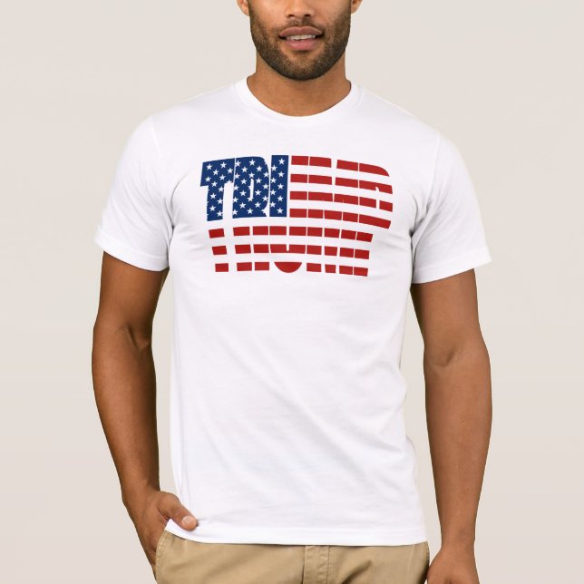 T-shirt da bandeira americana do TRUNFO (Frente)