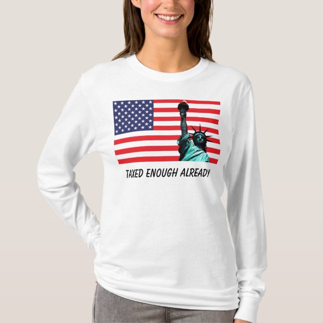 T-shirt da bandeira & da estátua da liberdade dos (Frente)