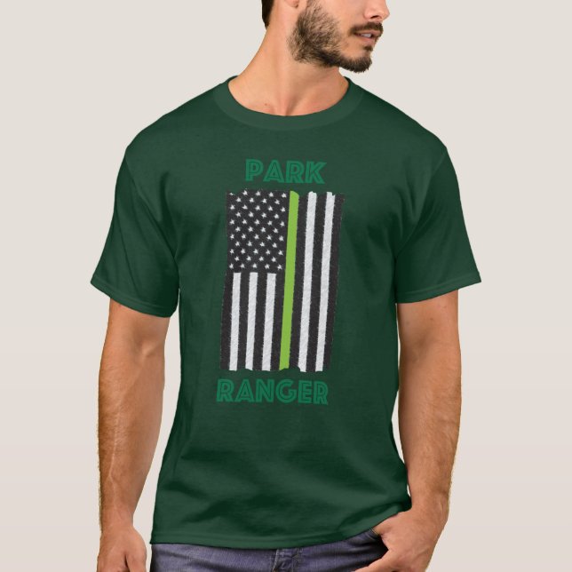 T-shirt da bandeira da guarda florestal de parque (Frente)