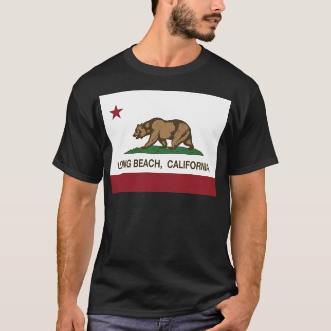 T-shirt da bandeira da república de Long Beach (Frente)