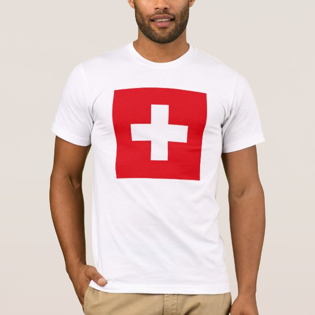 T-shirt da bandeira da suiça (Frente)