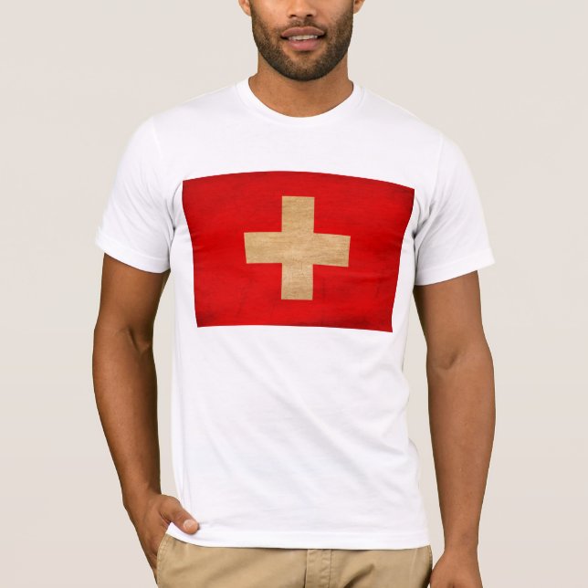 T-shirt da bandeira da suiça (Frente)