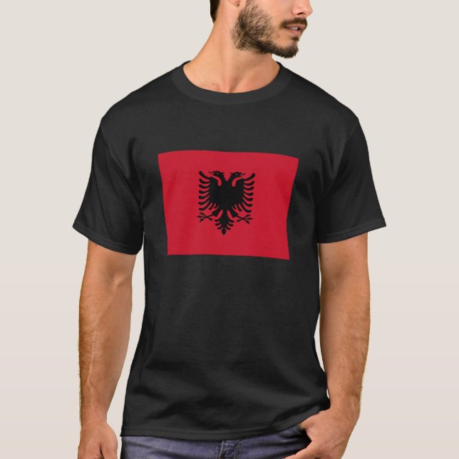 T-shirt da bandeira de Albânia (Frente)