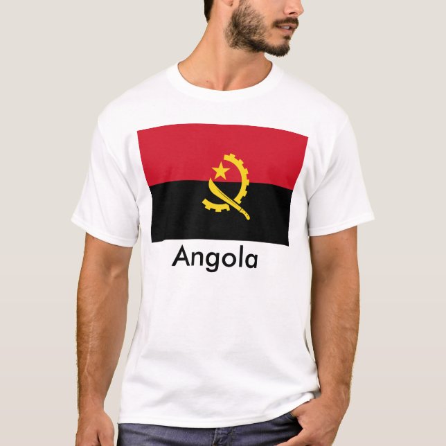 T-shirt da bandeira de Angola (Frente)
