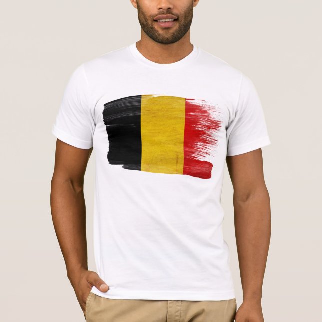 T-shirt da bandeira de Bélgica (Frente)