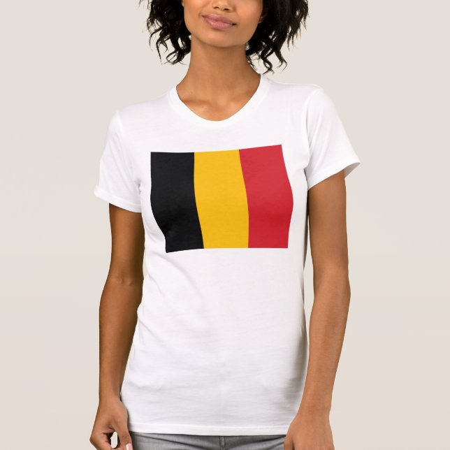 T-shirt da bandeira de Bélgica (Frente)