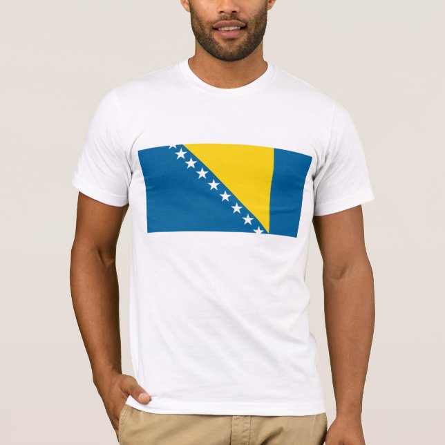 T-shirt da bandeira de Bósnia (Frente)
