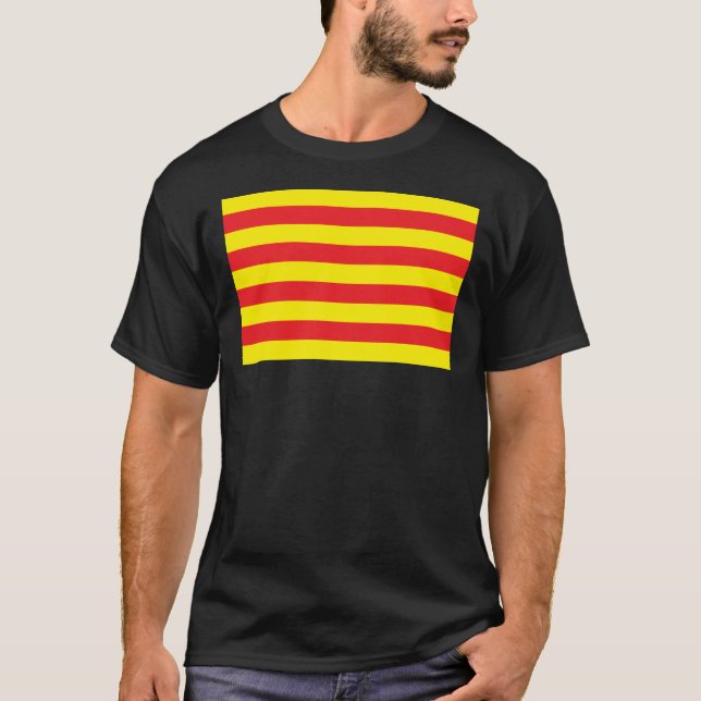 T-shirt da bandeira de Catalonia (Frente)