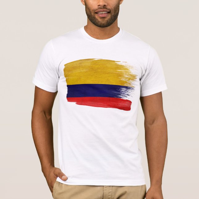 T-shirt da bandeira de Colômbia (Frente)