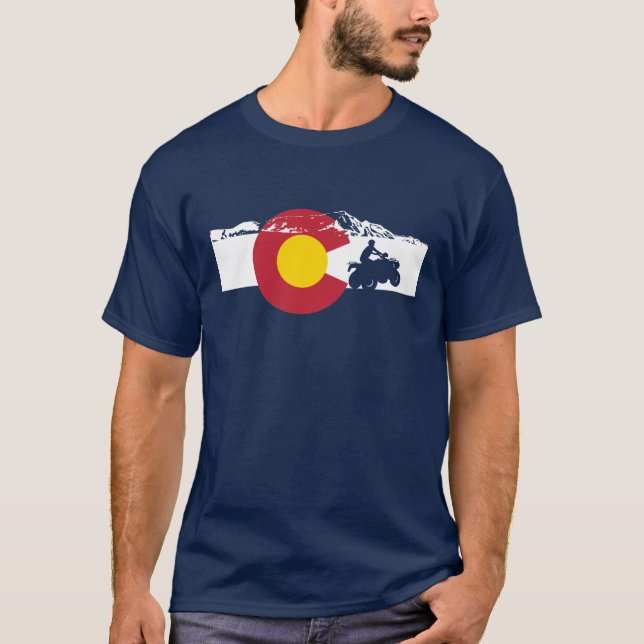 T-shirt da bandeira de Colorado - ATV - todo o (Frente)