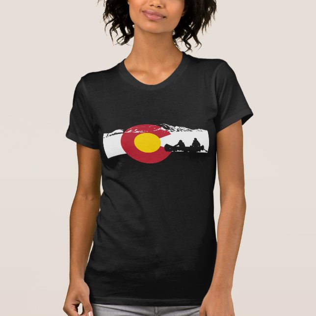 T-shirt da bandeira de Colorado - canoa - Canoeing (Frente)