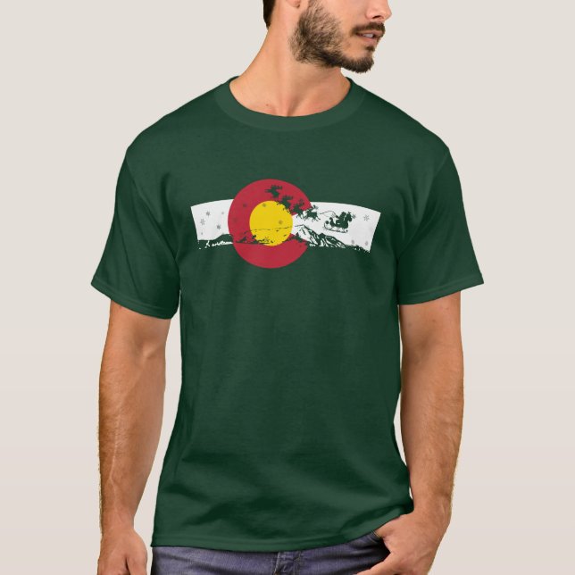 T-shirt da bandeira de Colorado - design do Natal (Frente)