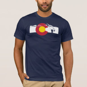 T-shirt da bandeira de Colorado - pesca com mosca