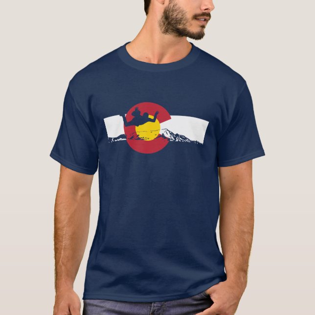 T-shirt da bandeira de Colorado - Skydive - (Frente)