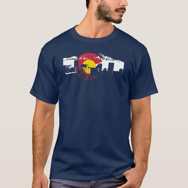 T-shirt da bandeira de Colorado - skyline de (Frente)