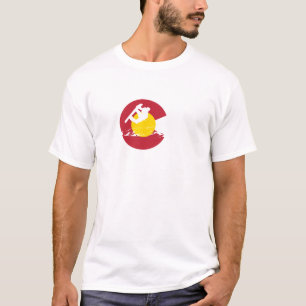 T-shirt da bandeira de Colorado - Snowboarder -