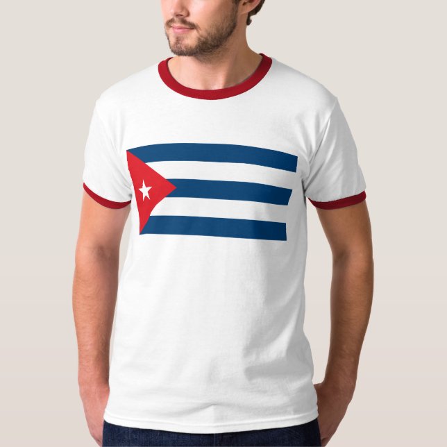 T-shirt da bandeira de Cuba (Frente)