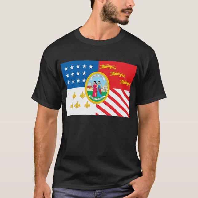 T-shirt da bandeira de Detroit (Frente)