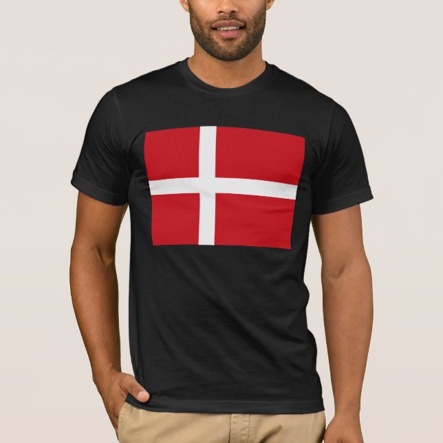T-shirt da bandeira de Dinamarca (Frente)