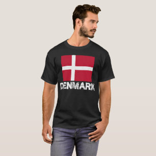 T-shirt da bandeira de Dinamarca para homens e