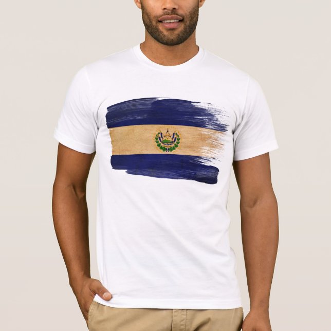 T-shirt da bandeira de El Salvador (Frente)