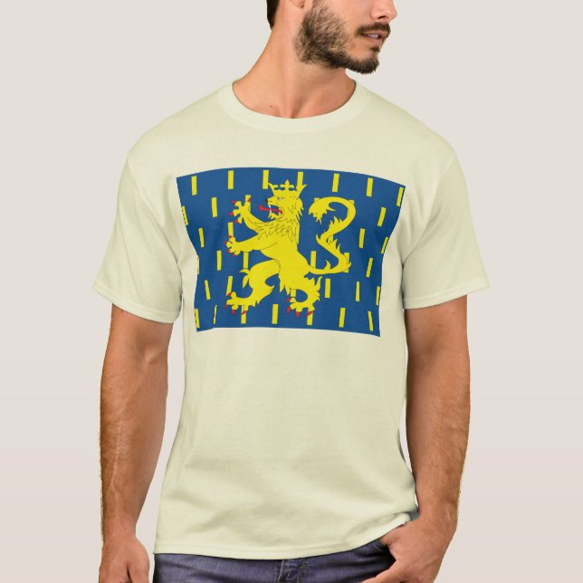 T-shirt da bandeira de Franche Comte (Frente)