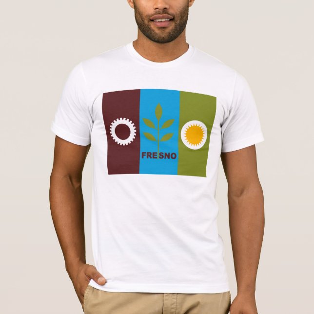 T-shirt da bandeira de Fresno (Frente)