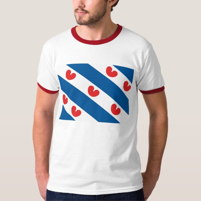 T-shirt da bandeira de Friesland (Frente)