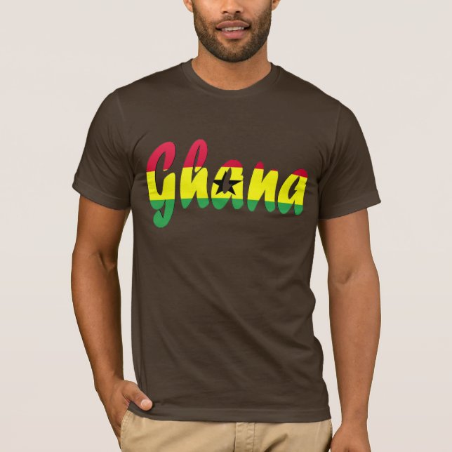 T-shirt da bandeira de Ghana (Frente)