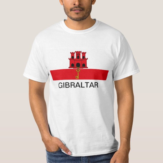 T-shirt da bandeira de Gibraltar (Frente)