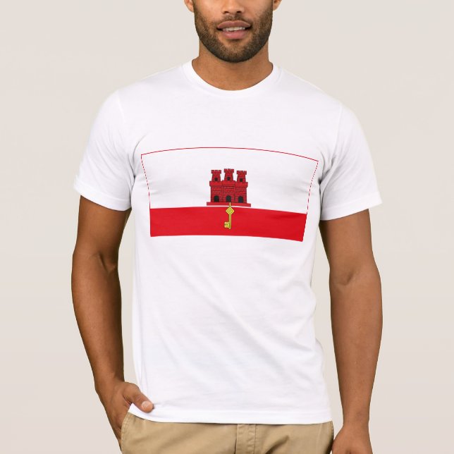 T-shirt da bandeira de Gibraltar (Frente)