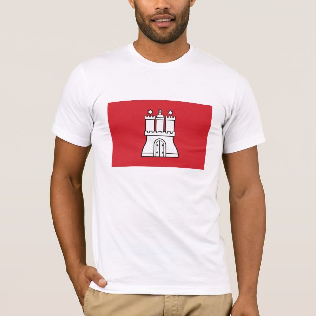T-shirt da bandeira de Hamburgo (Frente)