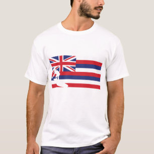 T-shirt da bandeira de Havaí - surfando - surfist