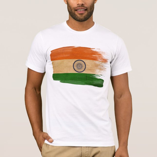 T-shirt da bandeira de India (Frente)