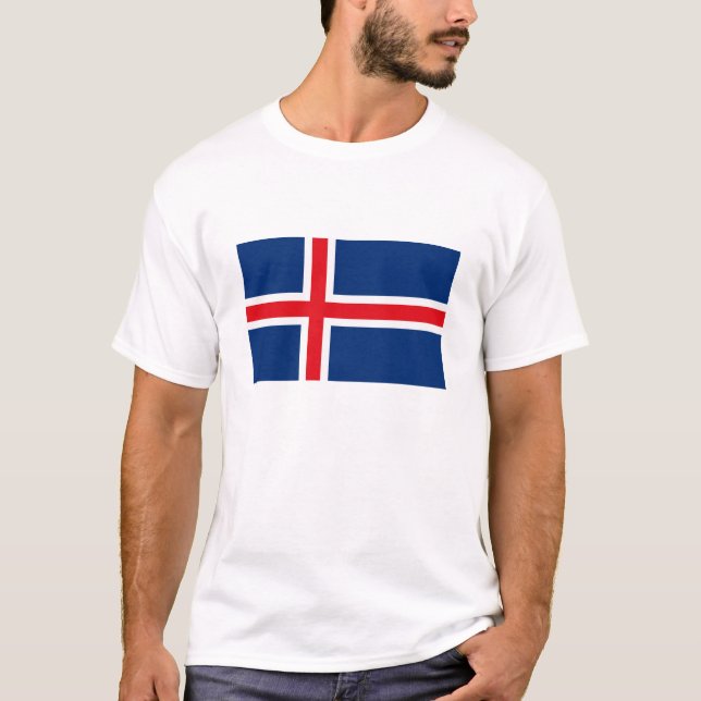T-shirt da bandeira de Islândia (Frente)