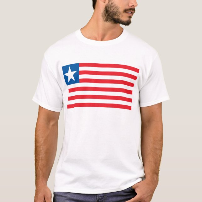 T-shirt da bandeira de Liberia (Frente)