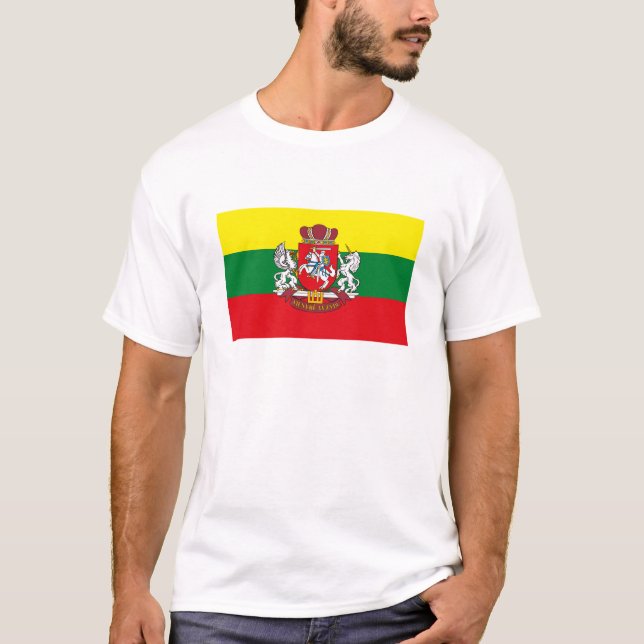 T-shirt da bandeira de Lithuania (Frente)
