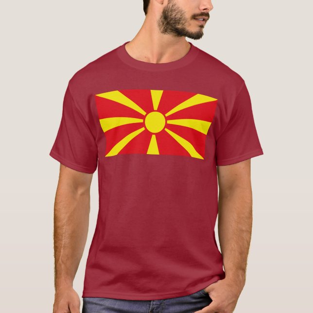 T-shirt da bandeira de Macedónia (Frente)