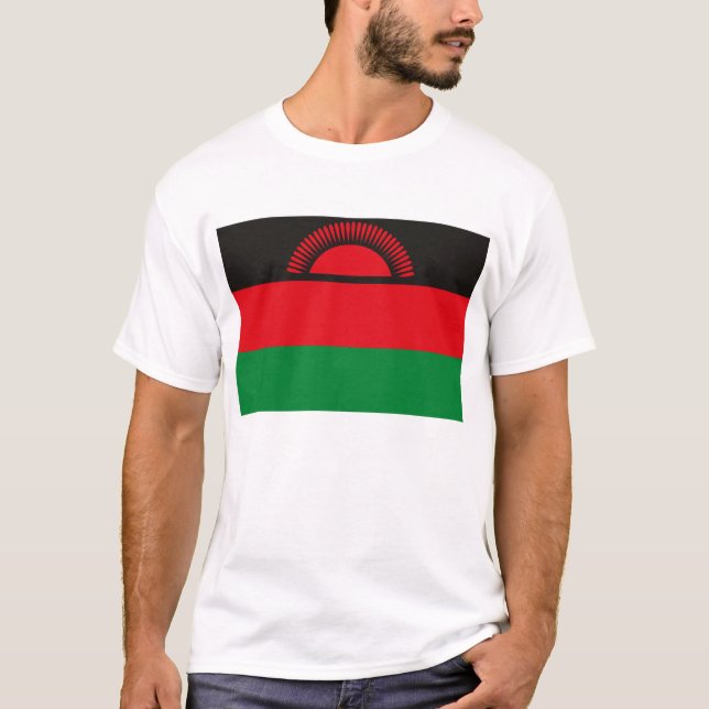 T-shirt da bandeira de Malawi (Frente)