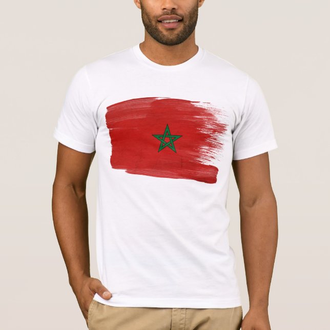 T-shirt da bandeira de Marrocos (Frente)