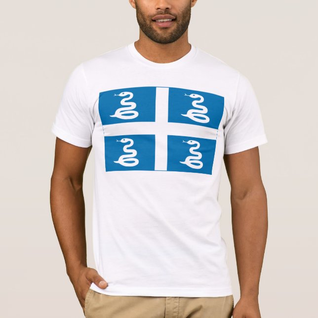 T-shirt da bandeira de Martinica (Frente)