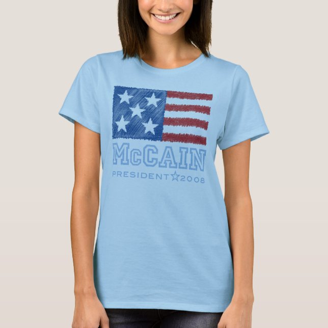 T-shirt da bandeira de McCAIN (Frente)