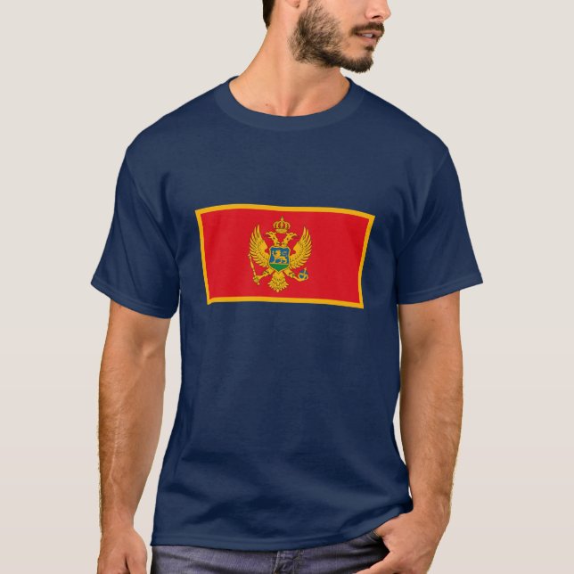 T-shirt da bandeira de Montenegro (Frente)