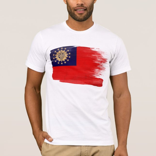 T-shirt da bandeira de Myanmar (Frente)