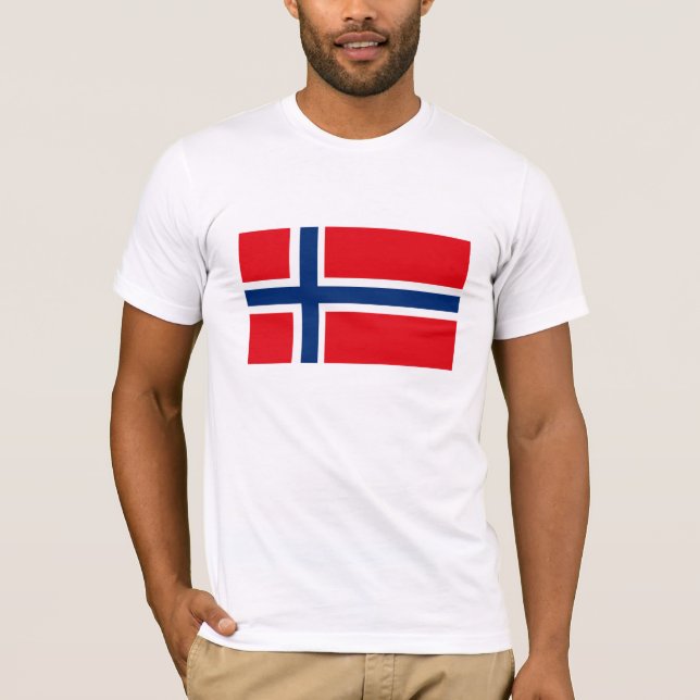T-shirt da bandeira de Noruega (Frente)