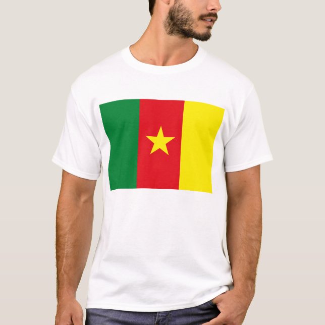 T-shirt da bandeira de República dos Camarões (Frente)