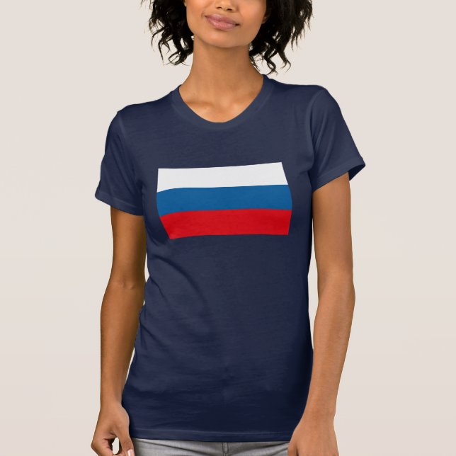 T-shirt da bandeira de Rússia (Frente)