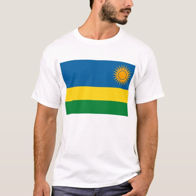 T-shirt da bandeira de Rwanda (Frente)